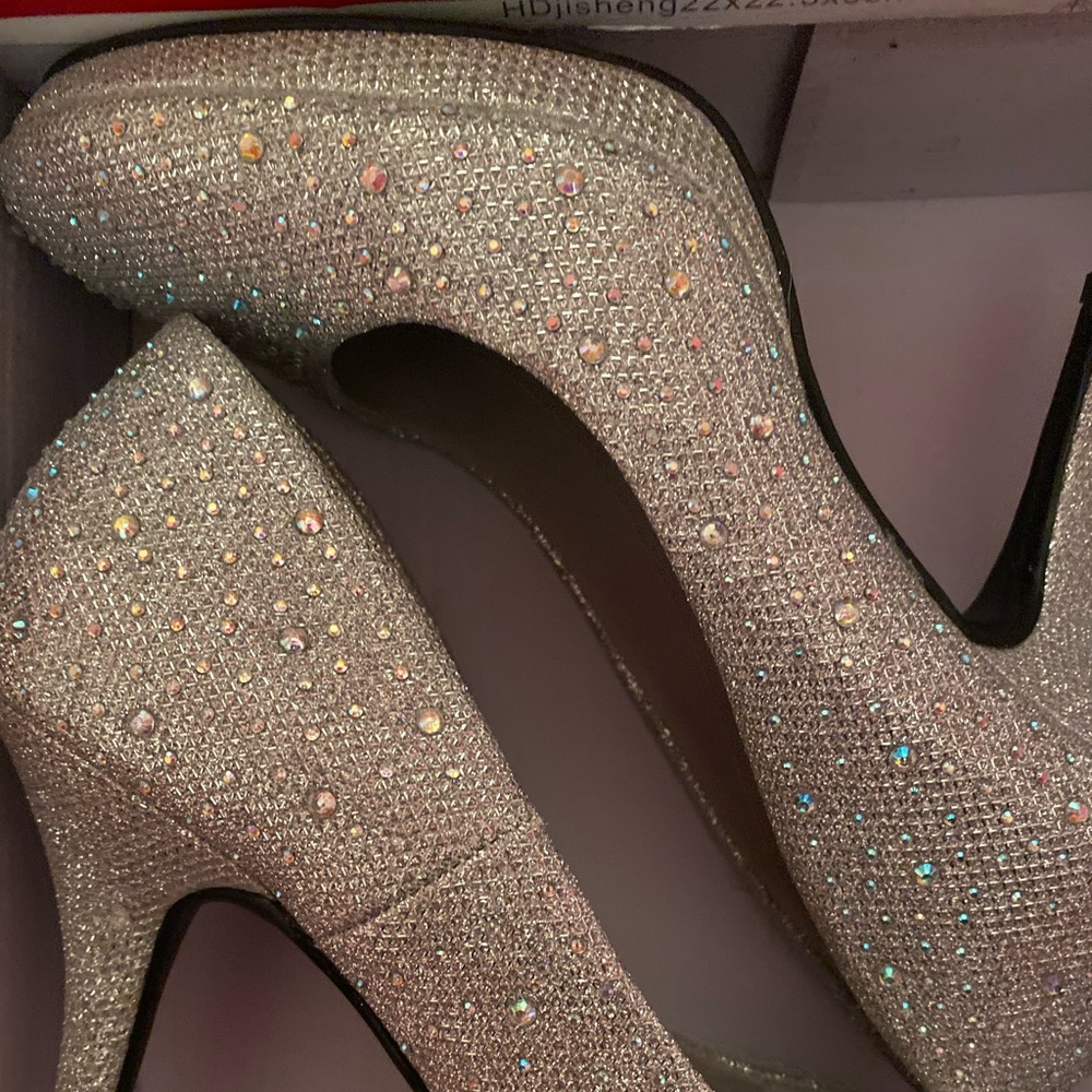 Sparkly silver shoes